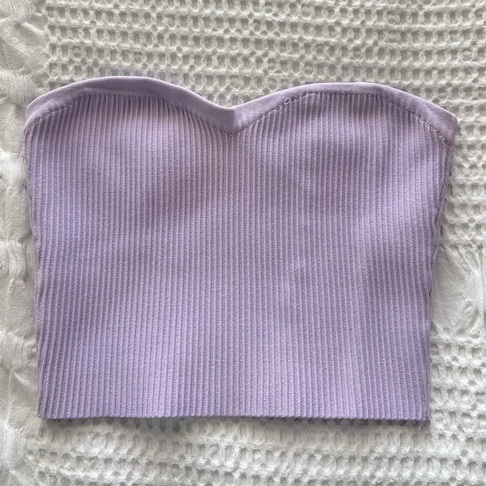 Lavender Ribbed Tube Top